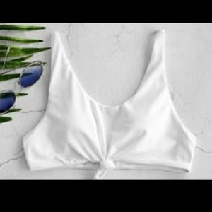 White zaful bikini top and black peep bikini top